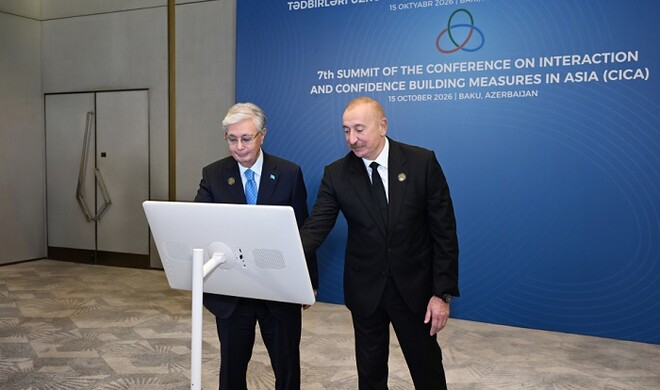 Azerbaijani and Kazakh Presidents hold meeting -