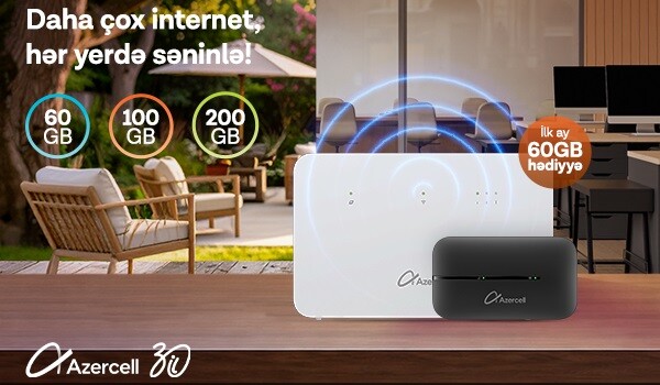 "Azercell"dən “MiFi” və “Wi-Fi” cihazı əldə et, internetdən yararlan...
