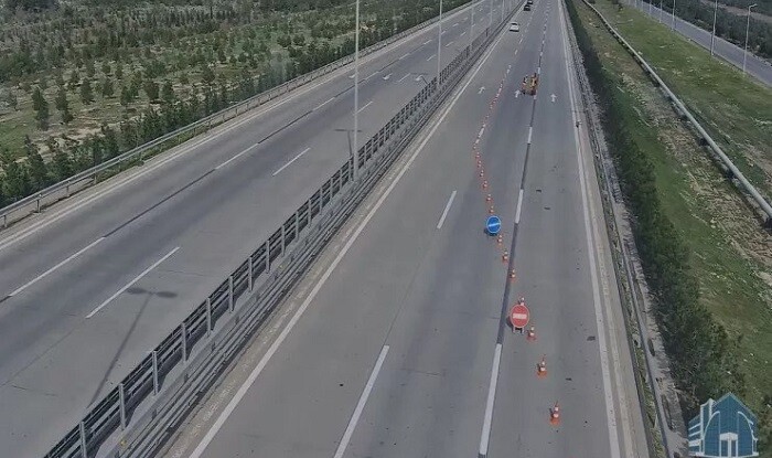 Bakının ən sürətli yolunda 2 zolaq bağlıdır - Video