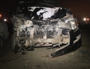 Meyit aparan avtomobil qəza törətdi - Foto