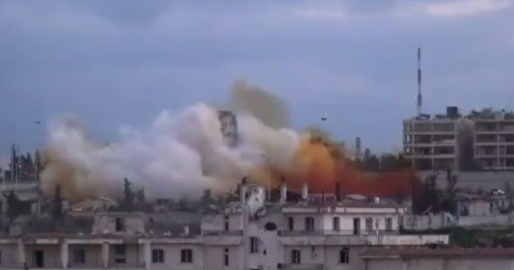 Kəşfiyyatçıların binası belə partladıldı - Video