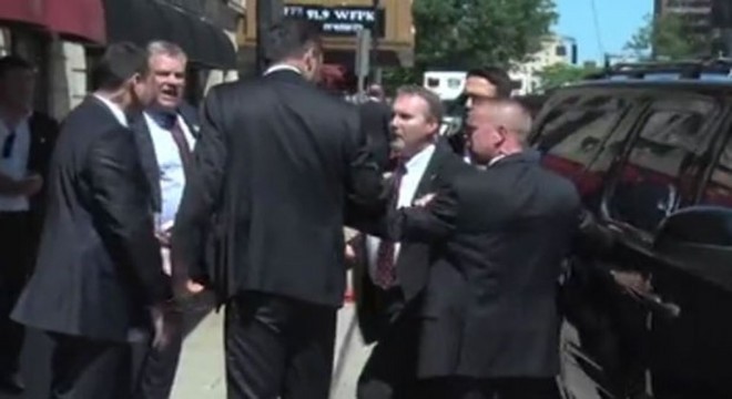 ABŞ-da mühafizəçilər Ərdoğana görə toqquşdu - Video