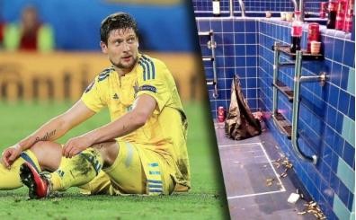 Ukrayna millisinin otağında rəzalət - Foto