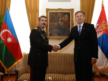 Zakir Həsənov serbiyalı həmkarı ilə görüşdü - Foto