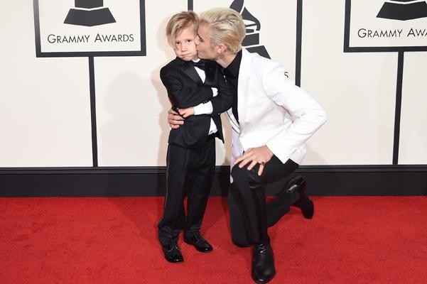 The singer with 6-year-old brother