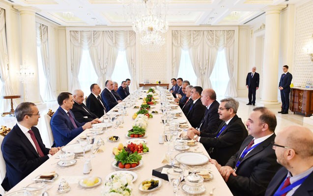 Dinner reception hosted on behalf of Ilham Aliyev