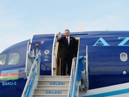 Ilham Aliyev arrives in Germany for working visit